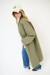 BOMBER LUNGO CON ZIP TESSUTO MANO PESCA VERDE MILITARE