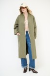 BOMBER LUNGO CON ZIP TESSUTO MANO PESCA VERDE MILITARE