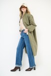 BOMBER LUNGO CON ZIP TESSUTO MANO PESCA VERDE MILITARE