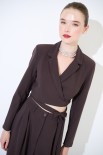 GIACCA CROP CON LACCIO MORO