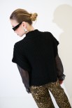 GILET CROP SCATOLINA NERO
