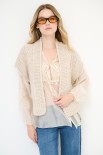 GILET CROP SCATOLINA ECRU