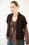 GILET CROP SCATOLINA MORO