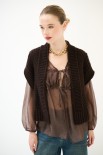GILET CROP SCATOLINA MORO