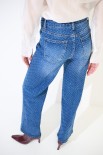 JEANS STRASS ALL OVER BLU