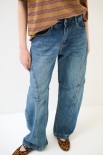 JEANS BALLOON IMPUNTURE BLU MEDIO