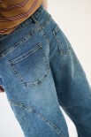 JEANS BALLOON IMPUNTURE BLU MEDIO