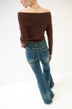 JEANS FLARE LAVAGGIO VINTAGE BLU TEA