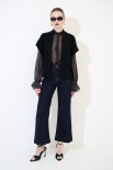 JEANS DRITTO CUCITURE A CONTRASTO BLU SCURO