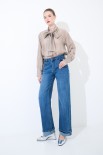 JEANS DRITTO CON RISVOLTO FONDO BLU MEDIO