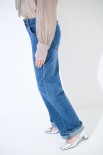 JEANS DRITTO CON RISVOLTO FONDO BLU MEDIO