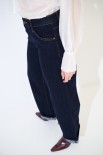 JEANS DRITTO CON RISVOLTO FONDO BLU SCURO