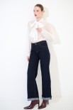 JEANS DRITTO CON RISVOLTO FONDO BLU SCURO