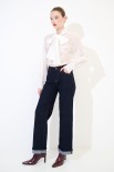JEANS DRITTO CON RISVOLTO FONDO BLU SCURO