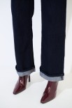 JEANS DRITTO CON RISVOLTO FONDO BLU SCURO