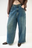 JEANS LARGO LAVAGGIO VINTAGE BLU TEA