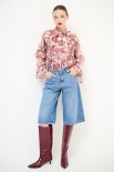 JEANS BERMUDA GAMBA LARGA BLU