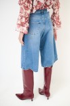 JEANS BERMUDA GAMBA LARGA BLU