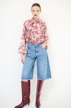JEANS BERMUDA GAMBA LARGA BLU