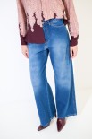 JEANS LARGO CON DETTAGLIO PORTAMARTELLO BLU