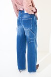 JEANS LARGO CON DETTAGLIO PORTAMARTELLO BLU