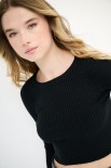MAGLIA CROP CON LUREX NERO