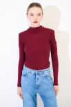 MAGLIA MEZZO COLLO COSTINA CUT OUT BORDEAUX