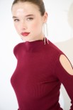 MAGLIA MEZZO COLLO COSTINA CUT OUT BORDEAUX