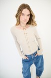MAGLIA COSTINA LUREX BEIGE