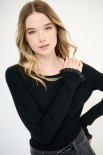 MAGLIA COSTINA LUREX NERO