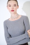 MAGLIA COSTINA LUREX GRIGIO