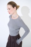 MAGLIA COSTINA LUREX GRIGIO