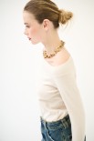MAGLIA BASIC COLLO BARCA BEIGE