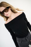 MAGLIA BASIC COLLO BARCA NERO