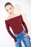 MAGLIA BASIC COLLO BARCA BORDEAUX
