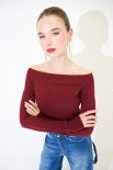MAGLIA BASIC COLLO BARCA BORDEAUX