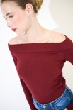 MAGLIA BASIC COLLO BARCA BORDEAUX