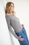 MAGLIA BASIC COLLO BARCA GRIGIO