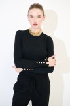 PARICOLLO BOTTONI ORO MANICI NERO