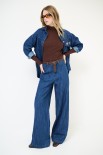 PANTA PALAZZO + PATCH TASCA DT ORSETTO BLU