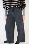 PANTA PALAZZO + PATCH TASCA DT ORSETTO GRIGIO