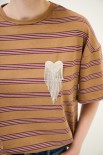 T-SHIRT OVER RIGA CON SPILLA CAMMELLO