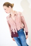 CAMICIA BASIC VISCOSA STAMPA PIAZZATA VINO