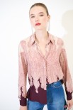 CAMICIA BASIC VISCOSA STAMPA PIAZZATA VINO