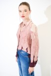 CAMICIA BASIC VISCOSA STAMPA PIAZZATA VINO