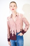 CAMICIA BASIC VISCOSA STAMPA PIAZZATA VINO