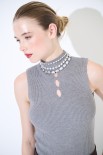 TOP SMANICATO COSTINA CON BUCHI GRIGIO