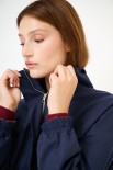 BOMBER CORTO CON INSERTI JACQUARD BLU