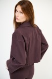 GIACCA TASCONI + PATCH FIORE PAILLETTES CIOCCOLATO
