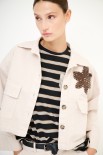 GIACCA TASCONI + PATCH FIORE PAILLETTES SOIA